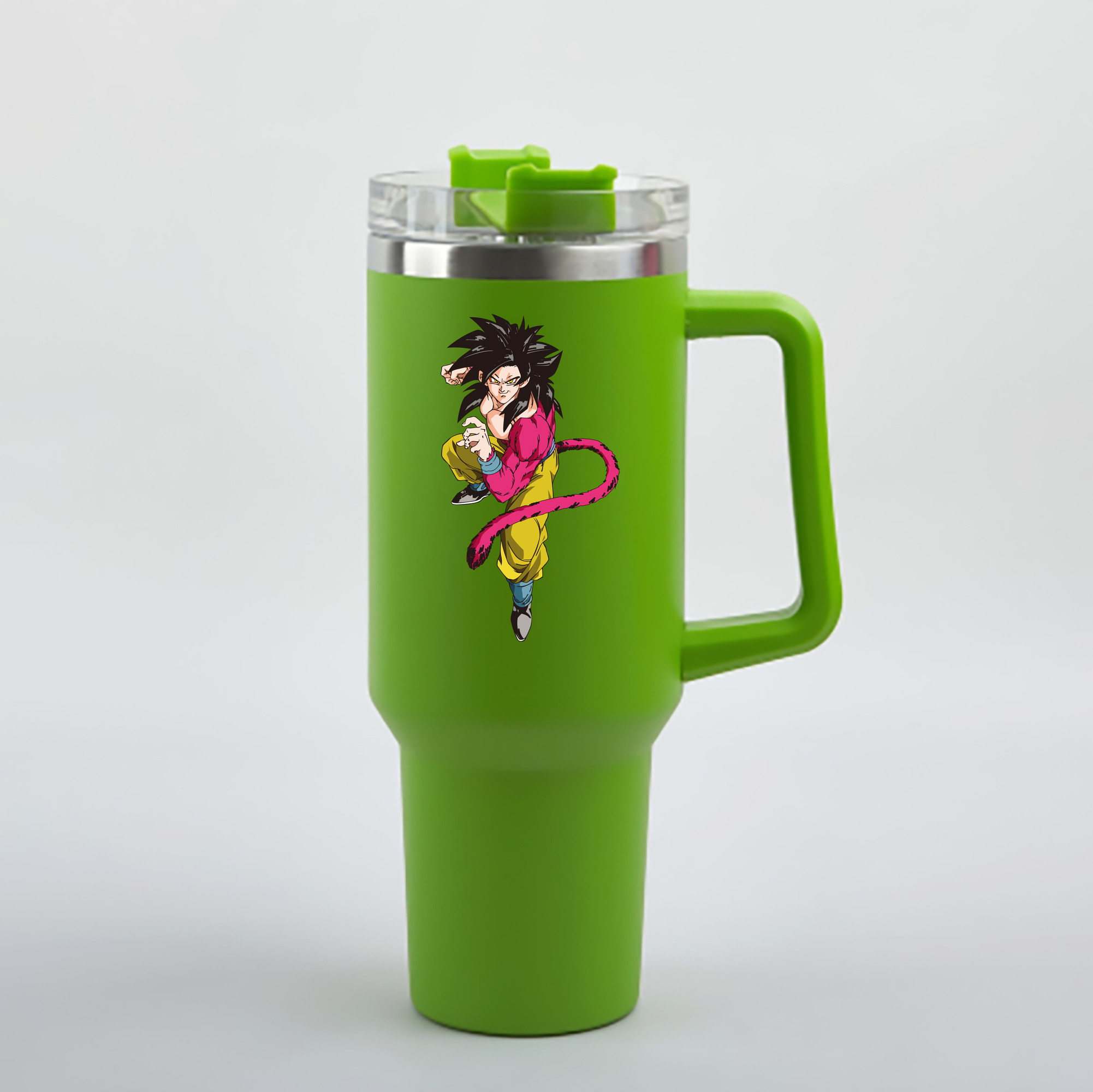 （画像用） ドラゴンボール 孫悟空（そん ごくう）Son Goku カカロット DRAGON BALL Kakarotto 1200mL車用タンブラー - クリスタルステッカー（プラスチックストロー付き）